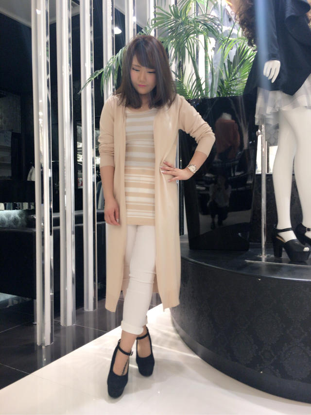 ワンピ×ロングカーディガン♡