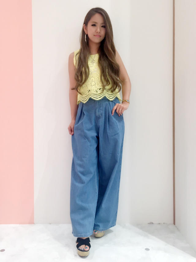 ♡スカラップヘムトップス+ベルト2本セット！ハイウエストパンツ♡eriko
