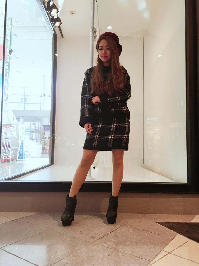 Wラインチェックニットセットアップ♡
