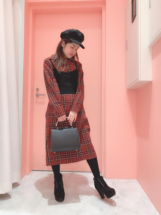 【新作】ロングシャツワンピース&ニットビスチェ