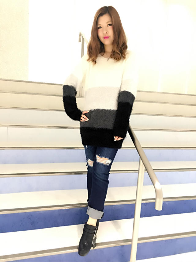 配色ニット♡
