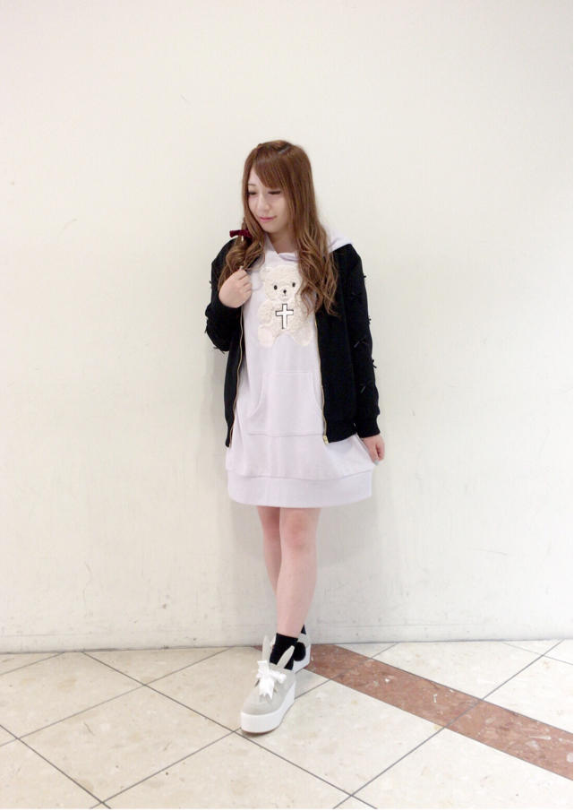 HEP♡袖リボンがcuteなブルゾンを使ったcasual code ⑅