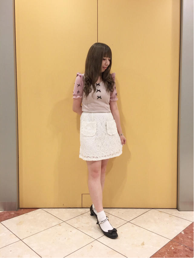 HEP♡pink × off-whiteのガーリーコーデ⑅