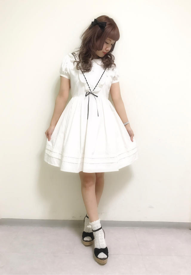 Coordinate☆V字フリルリボンワンピが可愛い♡ガーリーコーディネート♪