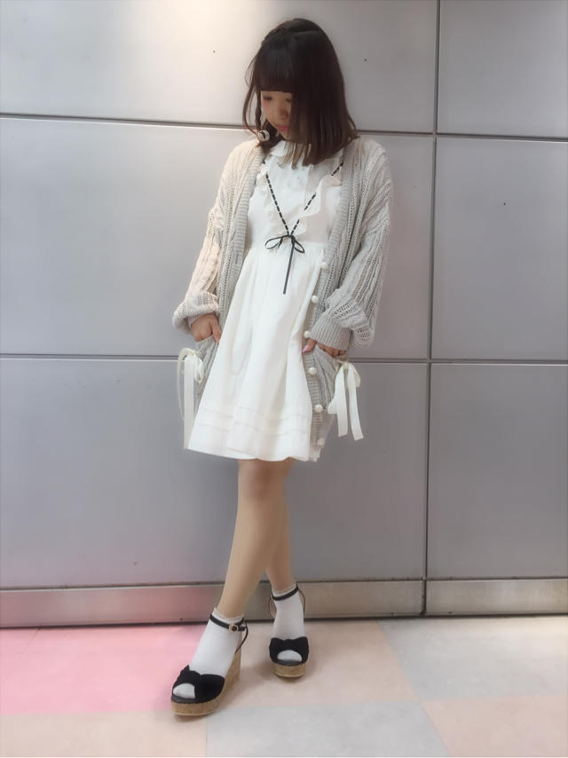 Coordinate ♡ ハシゴリボンが可愛いワンピース♪♪ロングカーディガンで合わせてみました♡♡