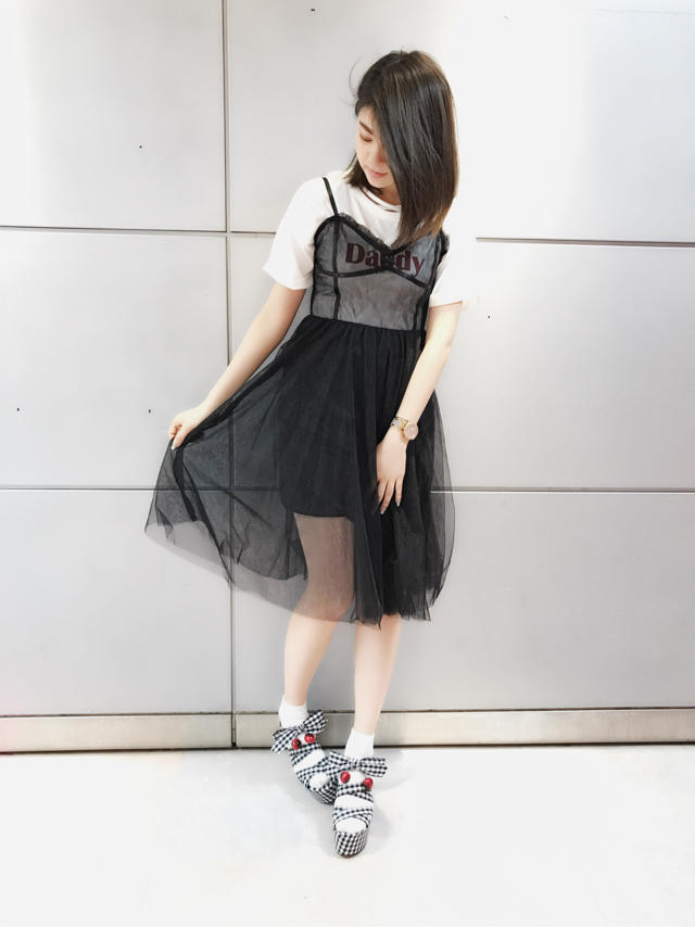 coordinate ♡  透け感が可愛らしいブラックcasual style♡