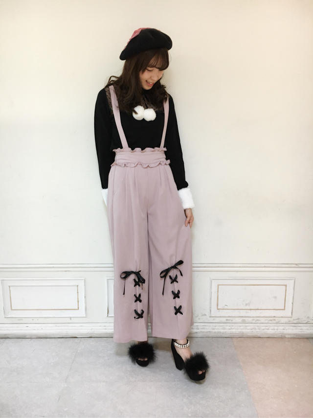 近鉄パッセ店♬Coordinate♡pink×blackのオススメパンツCode(๑˃̵ᴗ˂̵)