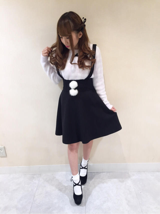 パールシャギーニット×ポンポンJSKでコーディネート⊂((・x・))⊃♡♡