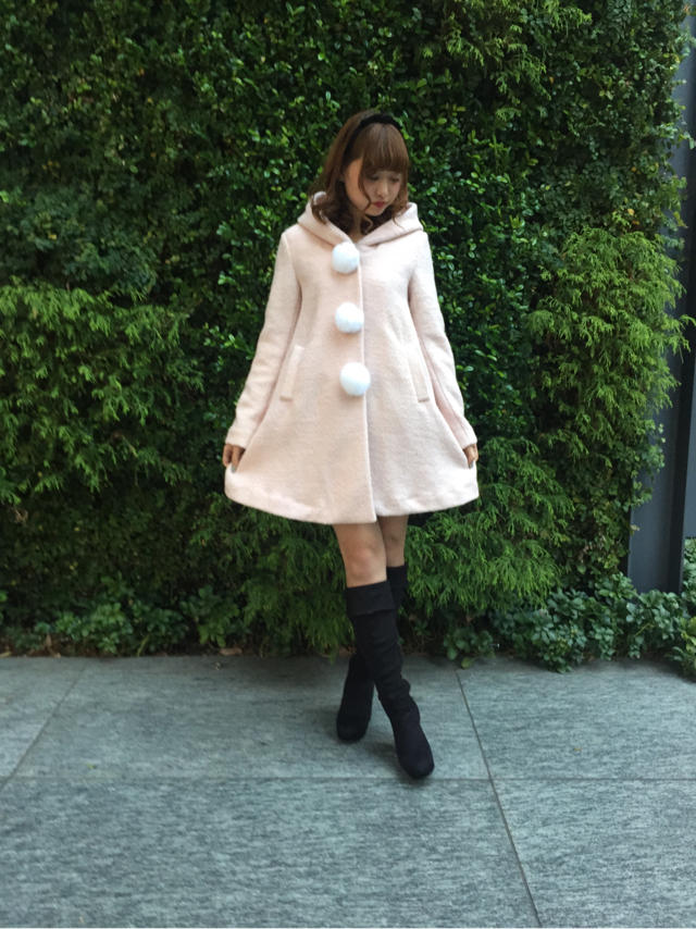 お得なセール価格♡ポンポンコートでカジュアルスタイル♪♪