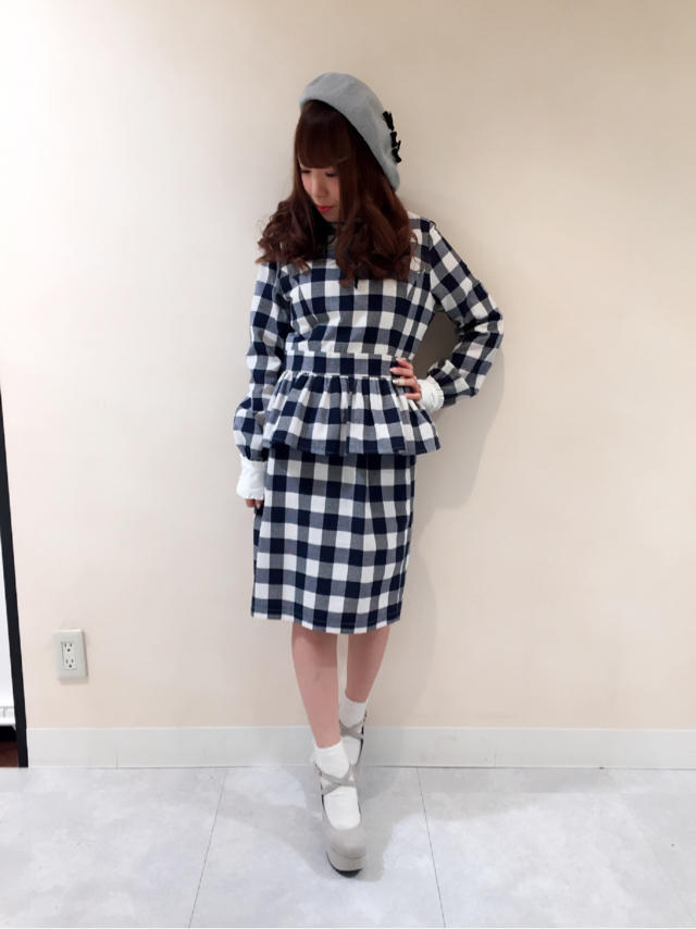 ayaka♡♡ペプラムブロックチェックSETUP☺︎♬