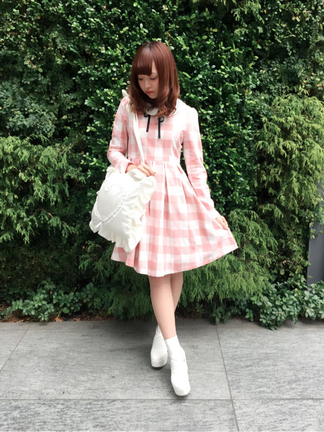 ピンクブロックチェックでSpringCode(´,,•ω•,,)♡