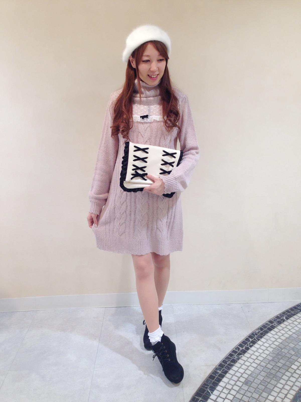 eri❤︎新作ニットワンピCodeฅˆ•ﻌ•ˆฅ♬*゜ハートのチュールがポイント♡♡