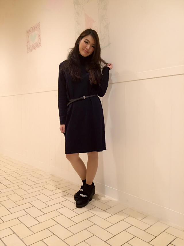 ベルト付きニットワンピ♡長さ調節可能！