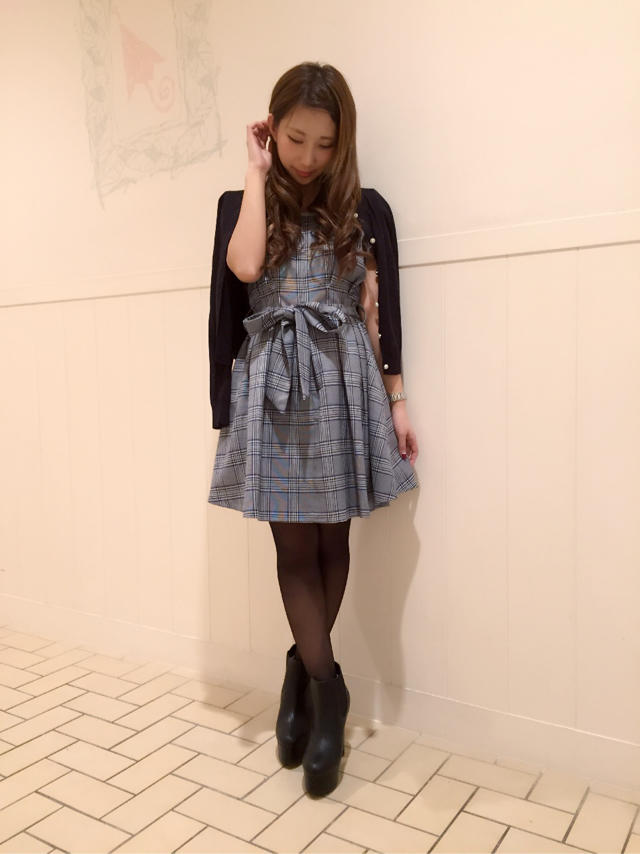 新作♡リボンチェックワンピ