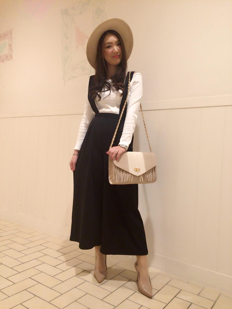 楽チン★サスペンダー付きワイドパンツ(#^-^#)