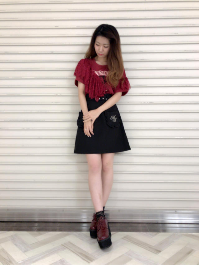 \♥︎/池袋店:  黒×ボルドーが可愛い♡新作アイテムを使ったカジュアルコーデ♡