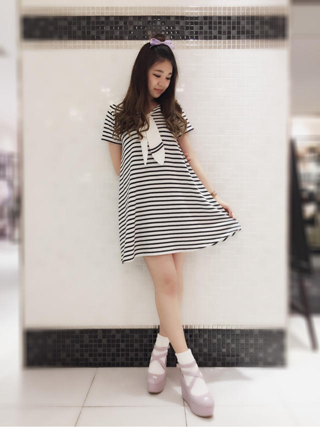 \♥︎/池袋店:楽チンワンピースでマリンstyle♡