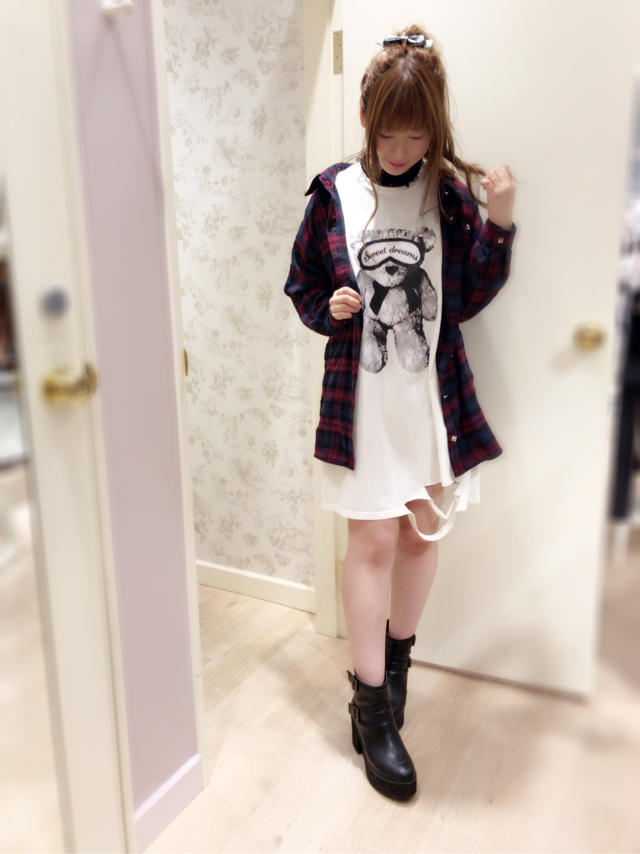 \♥︎/池袋店: チェック柄×ベアのcasual coordinate♡