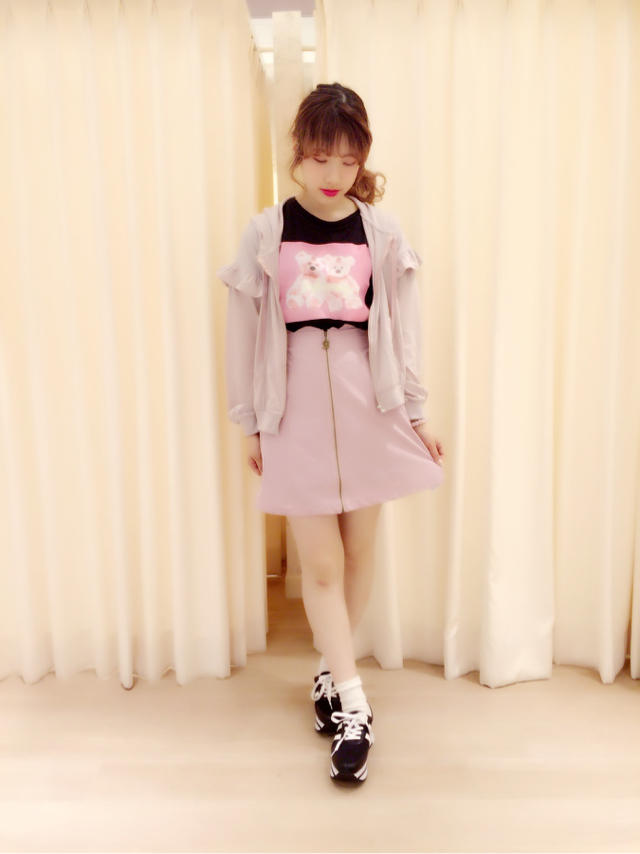 仙台店☆ベアプリントがキュートなblack×pinkコーデ♡
