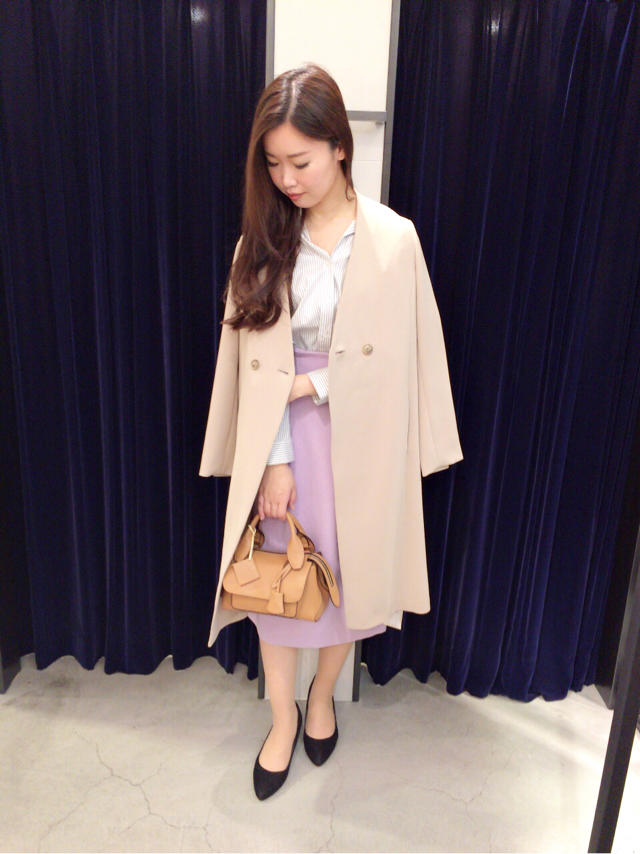 new♡とろみノーカラーチェスター