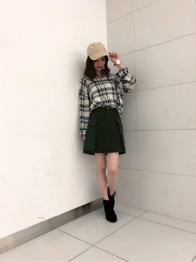 スキッパーチェックシャツ♡りこ