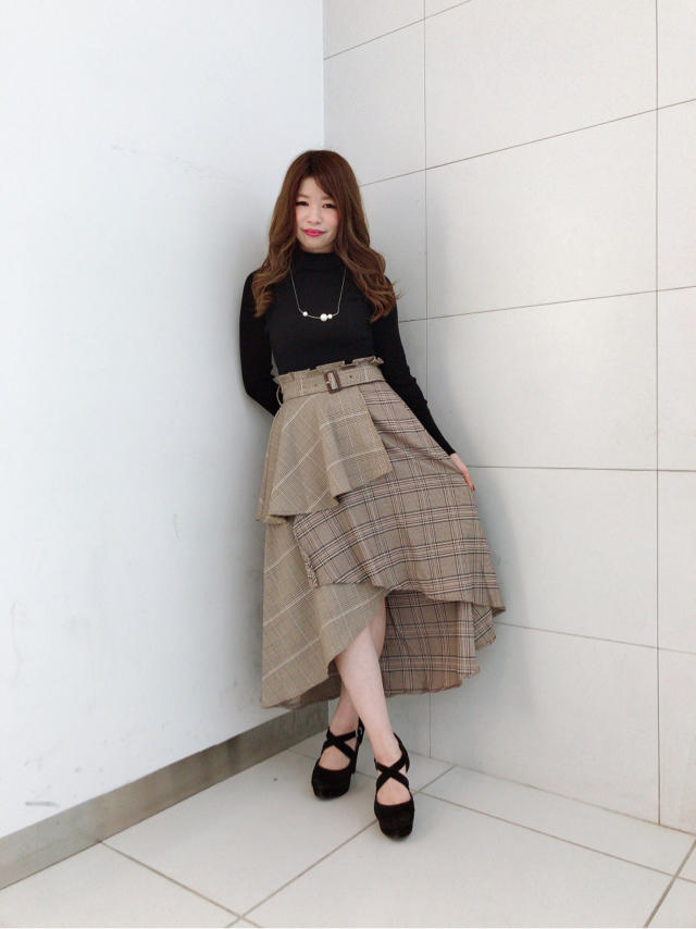 チェック柄アシメスカート♡ゆき