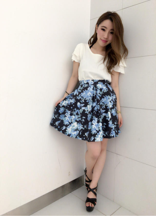 花柄ボックスプリーツsk♡休日♡ことやん