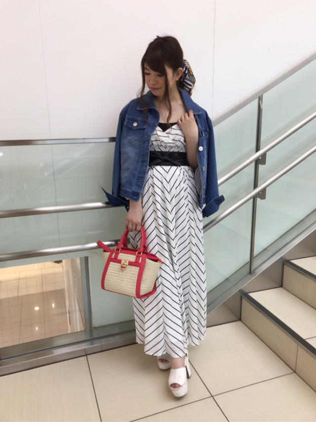 配色ストライプマキシ♡ゆき