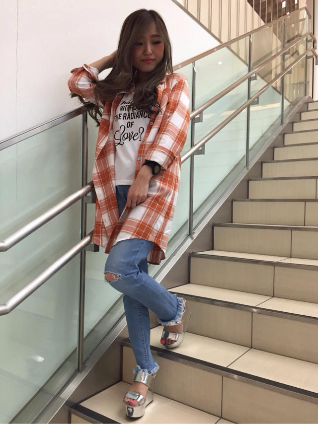 ロングチェックシャツ♡
