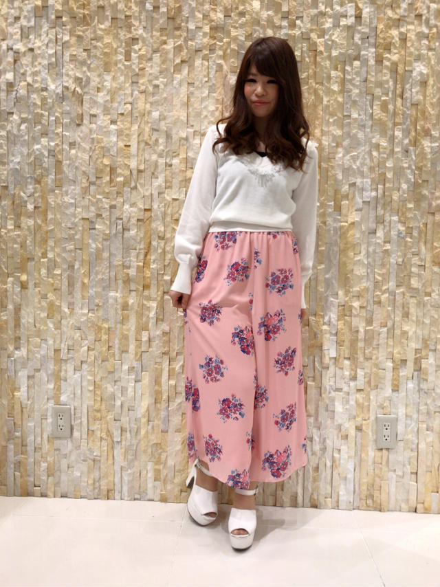 花柄ワイドPT×フリンジKT ＊ゆき＊