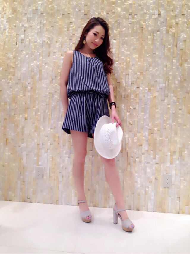 ストライプロンパース♡Riho