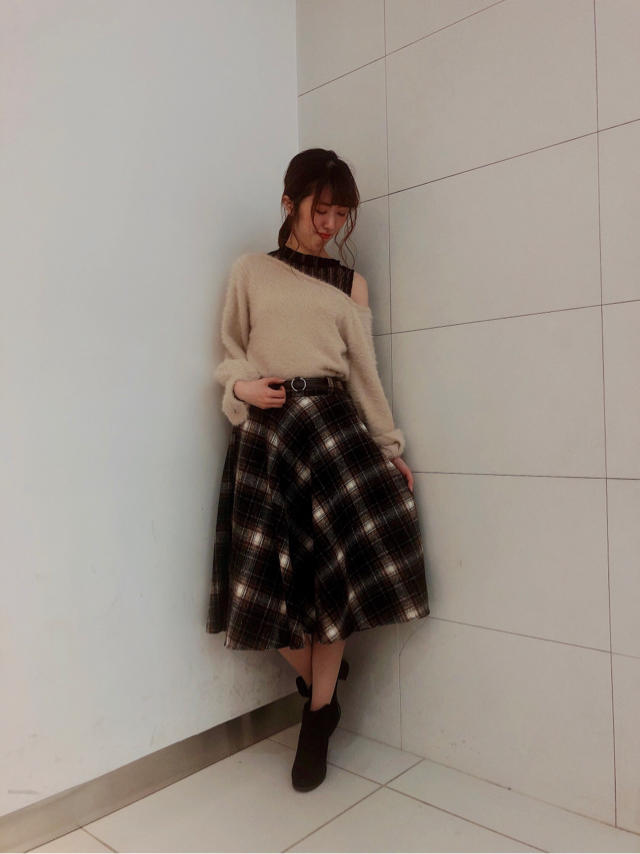 チェック柄スカート♡ふうか