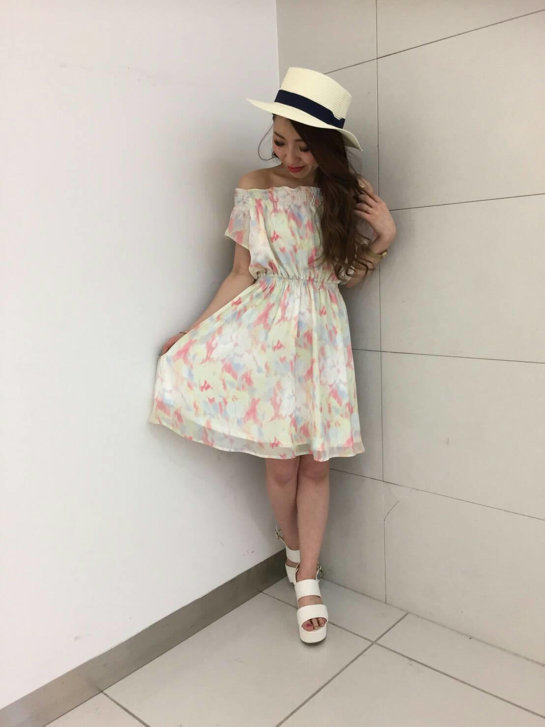 ぼかし花柄ワンピース♡えりつぃん