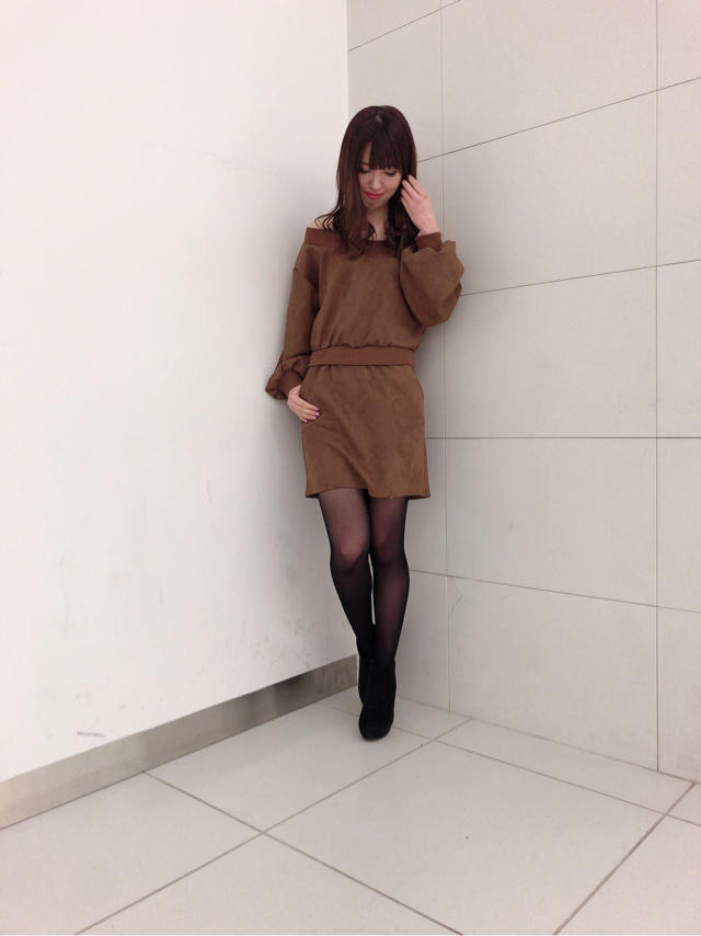 カットスウェードワンピ♡ふうか