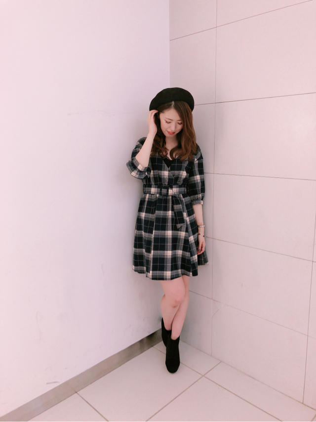 チェック柄ワンピース♡えりつぃん