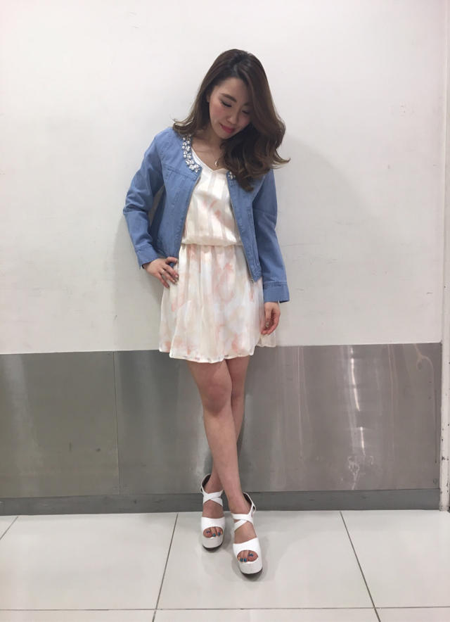 ぼかしフラワーワンピース