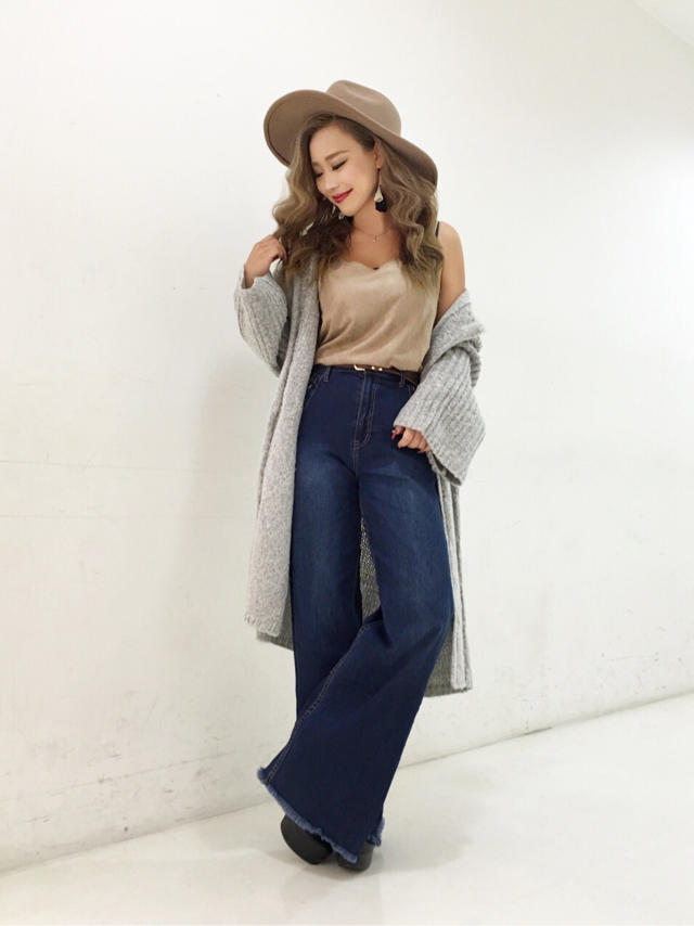お気に入りワイドデニムパンツ♡めぐ