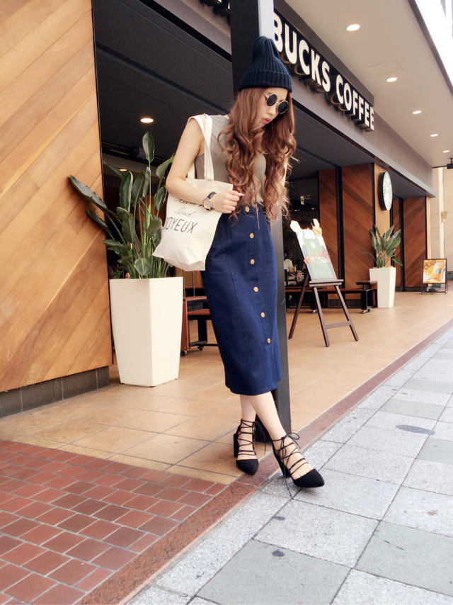 denim long skirt♡♡プレゼント♪♪天神コア店..かなみ