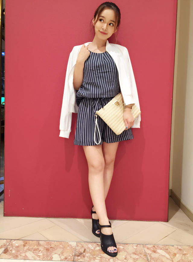 ストライプコンビネゾン♡サンセットネイル♡はなえ