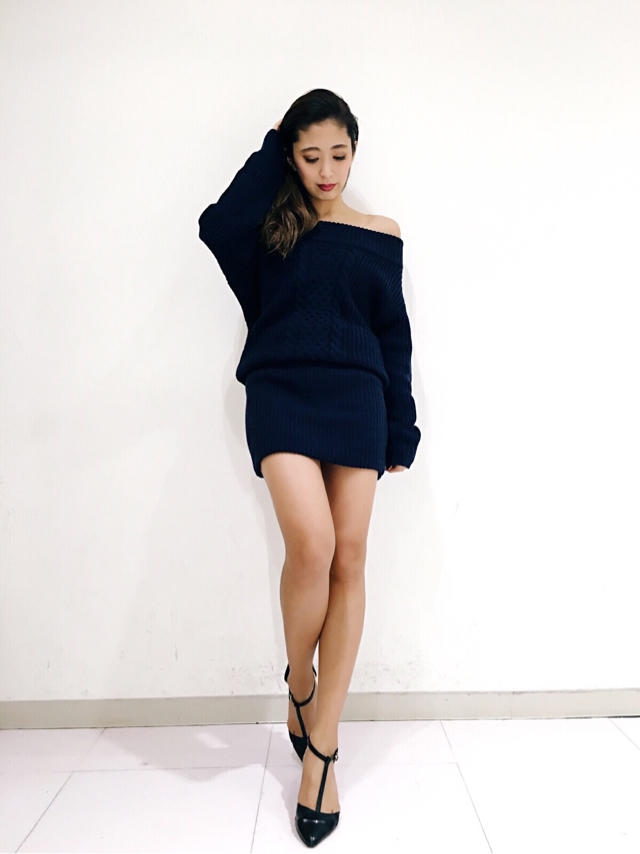 再入荷！オフショルニットワンピ♡ゆか