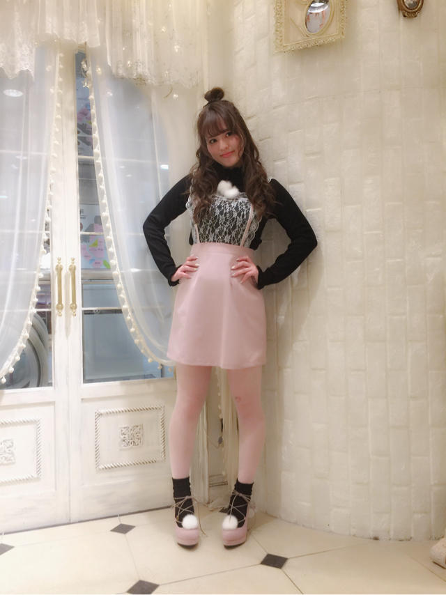peco♡新作のスカート♡ぽんぽんがポイントです*´ㅅ`)