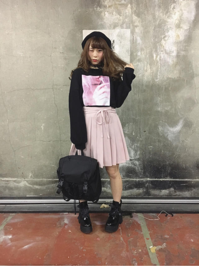 mayu♡pink×blackのcasualcoordinate♡