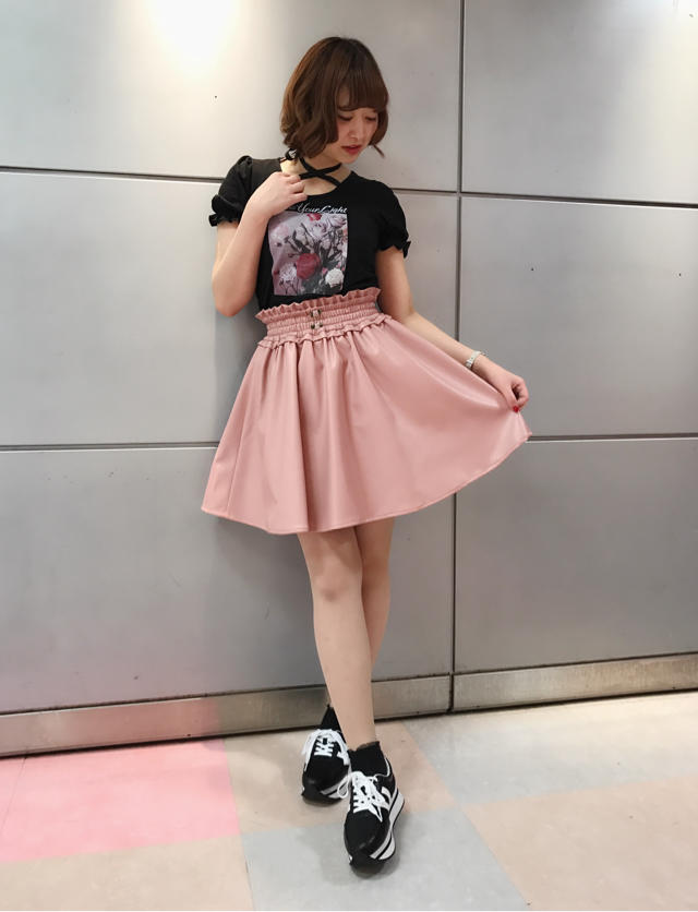 yui♡pinkレザースカートcode( * ॑꒳ ॑* )♡