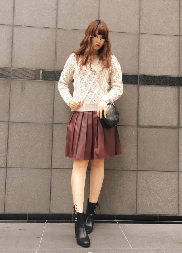 新作leather skirt♡いわたん