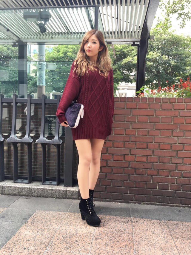 ケーブルニットワンピース...♡たっきー