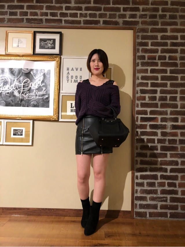 レイヤード風オフショルニット♡はるな