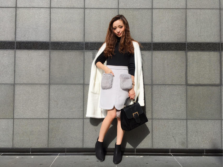 ♡ファーポケット付きタイトSK♡
