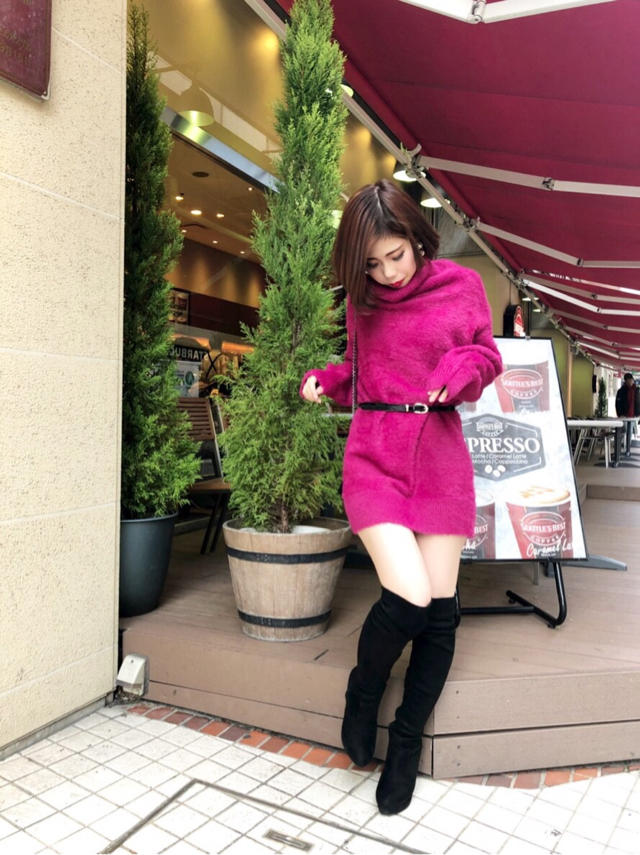 ラメフェザーワンピ♡はるな