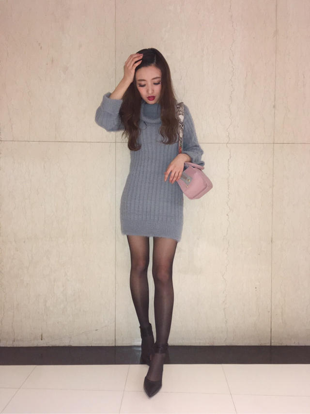 オフタートルニットワンピ♡なべ♡休日はアウトレット〜♪