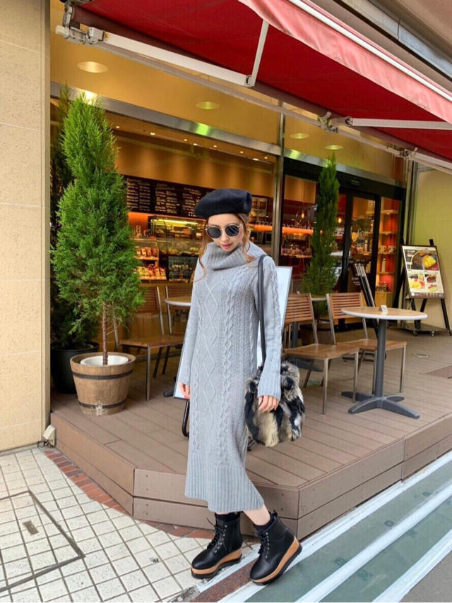 オフタートルニットワンピ♡はるな